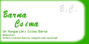 barna csima business card